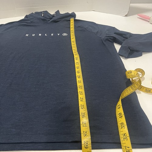 Hurley Camicia con Cappuccio Uomo XXL Blu Pullover Felpa con Cappuccio Leggera Elasticizzata - Foto 2 di 6