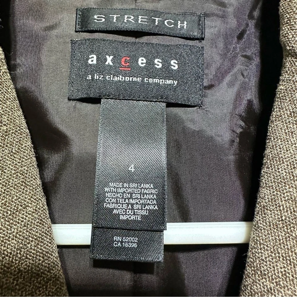 Blazer Axcess Liz Claiborne Marrón Acentos Terciopelo Talla 4 Foto 3 de 4