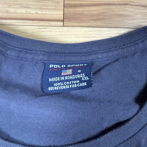 Camisa Polo Deportiva Ralph Lauren Para Hombres XXL Azul Algodón Manga Corta De Colección Años 90 Y2K - Imagen 4 de 10