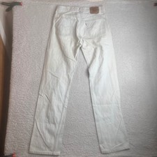 Levis 501 White Denim Jeans Mens 32x34 Vintage Made in USA Button Fly 501-0105