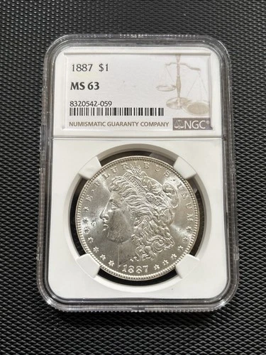 1887 Morgan Silver Dollar NGC MS63 Blast White Strong Eye Appeal Frosty Luster