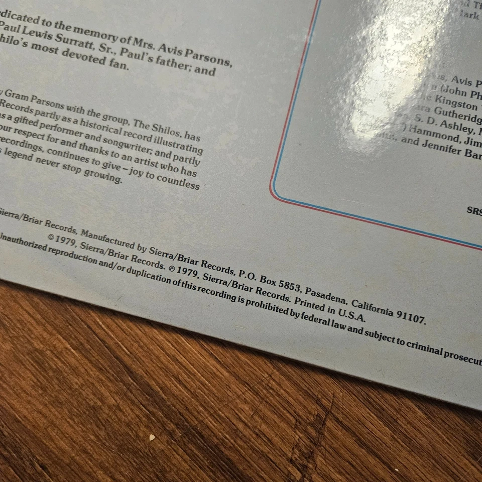 Gram Parsons – The Early Years 1963-65 Sierra Briar 1979 SRS-8702 Sealed NOS - Image 3 of 4