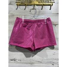 Dance Shorts Fit Like 12/14 Marked 150 Pink Metallic Shiny Spandex Barbiecore