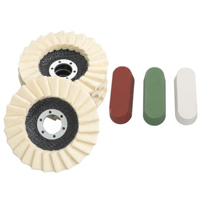 8 Pcs Felt Flap Disc Set 4.5'' Buffing Polishing Wheel and Polishing Compounds