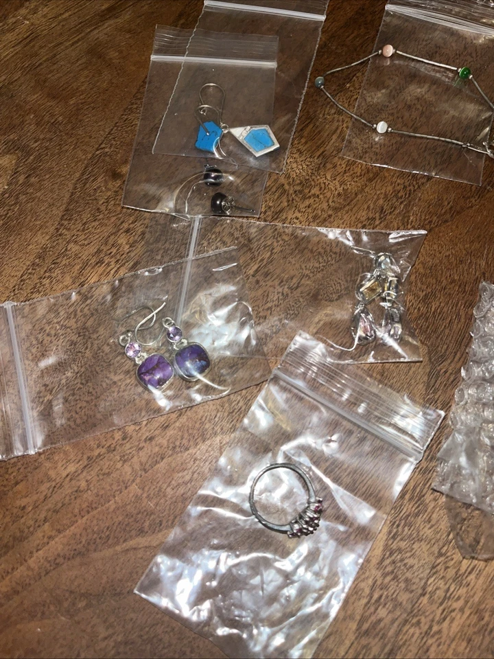 Lote mixto de joyas de plata de ley .925 con piedras preciosas Foto 2 de 4