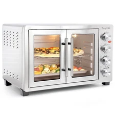 Electric French Door Rotisserie Convection Oven 1800W Multi-Function Countertop