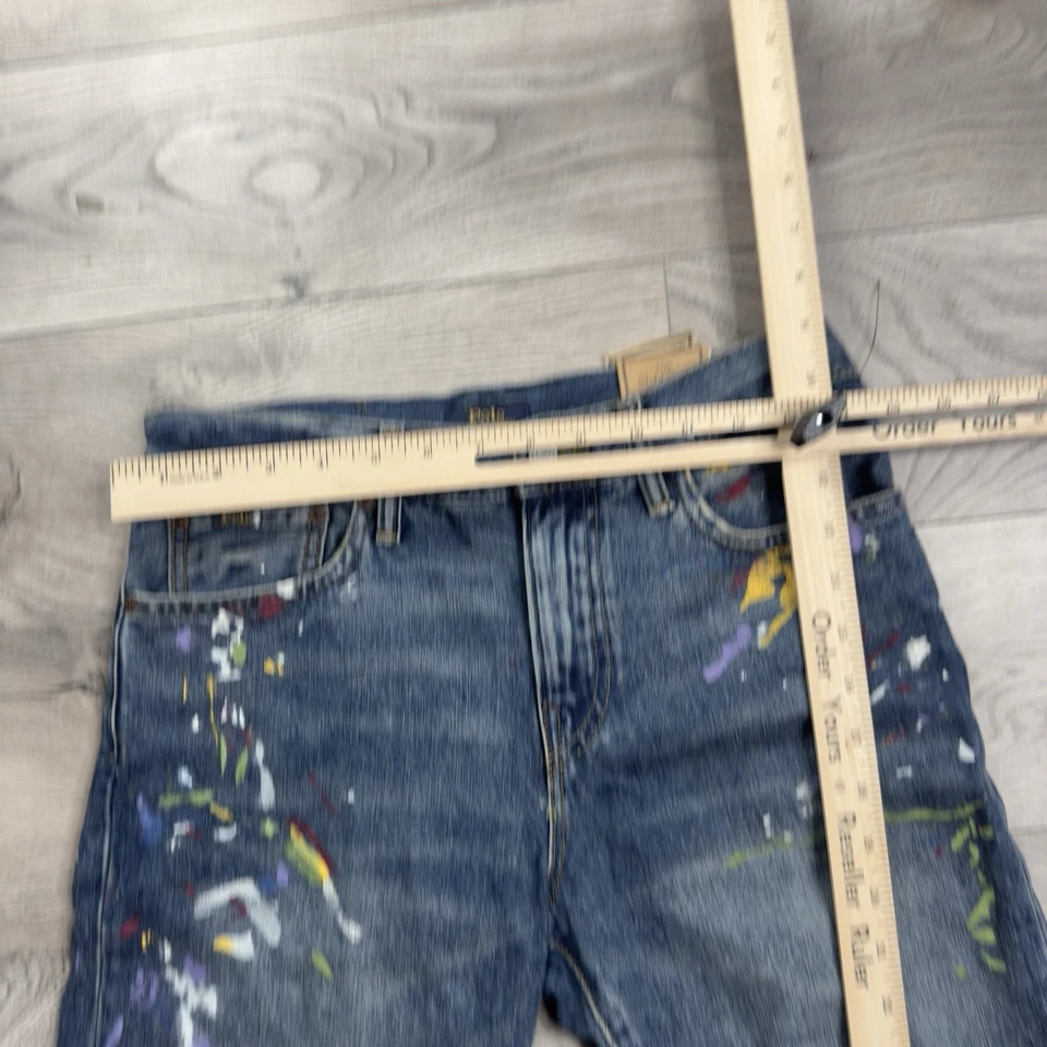 Pantalones Cortos de Denim Polo Ralph Lauren para Niños Pintura Salpicaduras Sullivan Ajustados Talla 16 Nuevos con Etiquetas Foto 3 de 4