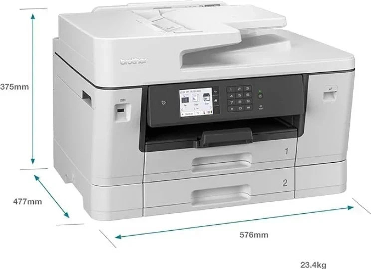 Brother MFC-J5740DW Wireless Colour Inkjet Printer |A4 4-in-1 | (Print/Copy/Scan/Fax) | Wi-Fi/USB/NFC | A3 Print |8.8cm LCD Screen, UK Plug - Image 5