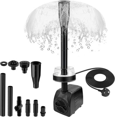 NATPOW Tauchpumpe Wasserpumpe 800L/h mit kaltweißen LED-Leuchten für Teiche Aquari