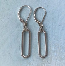 STERLING SILVER SUNDANCE CHARM LINK EARRINGS HANDMADE ARTISAN JEWELRY