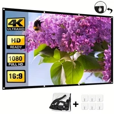60" -150" Projector Screen HD Foldable Projection Curtain Outdoor Home Theater