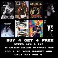 Rock Bands Music Posters Prints Wall Art Home Decor (6 X 4) or (7 X 5)