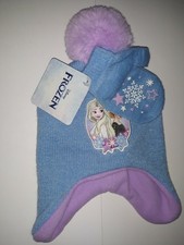 Disney Frozen Beanie Hat  Glove Mitten Set Toddler Size 2T-4T NEW Elsa Anna