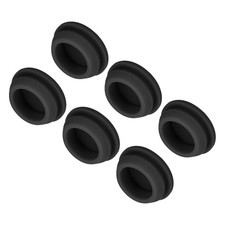 6pcs Silicone Snap in Locking Hole Plugs,19mm Narrow Groove 2mm Black
