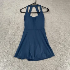 Halara Dress Womens XS Blue Tennis Easy Peasy Built-In Shorts Cutout Twist Back