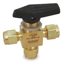 Parker 2A-Mb2xpfa-Bp 1/8" Compr Brass Mini Ball Valve 3-Way