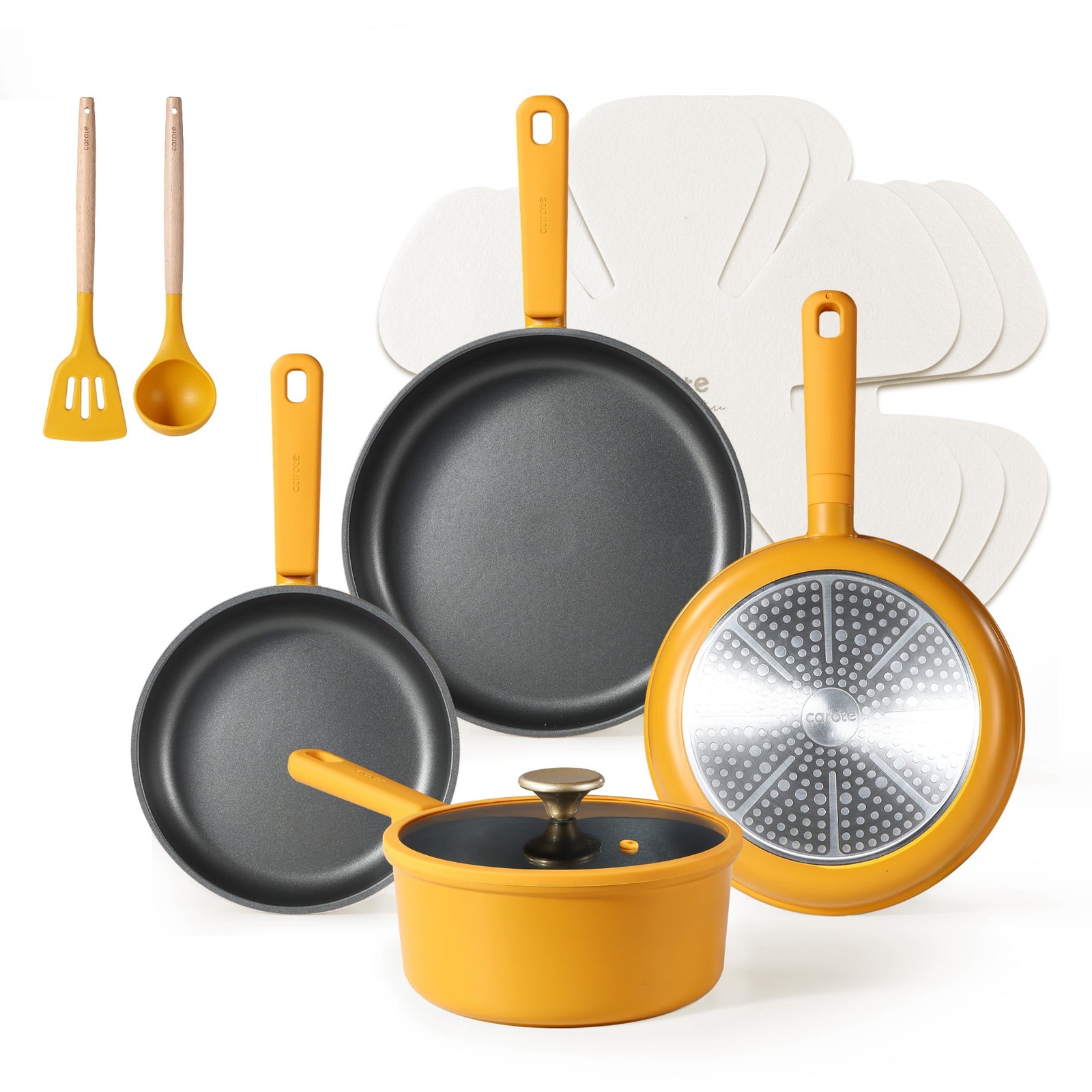 Carote 10-Piece Nonstick Cookware Set for Induction Stovetops Scratch Resistant PFOA Free