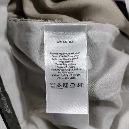 Eddie Bauer Wrinkle Free Relaxed Fit Beige Khaki Pants Mens Size 35x30 - Picture 6 of 7