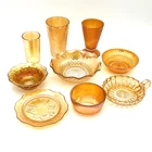 9 Carnival Glass Marigold Candy Nut Dishes Bowls Drinking Glasses Mixed Lot