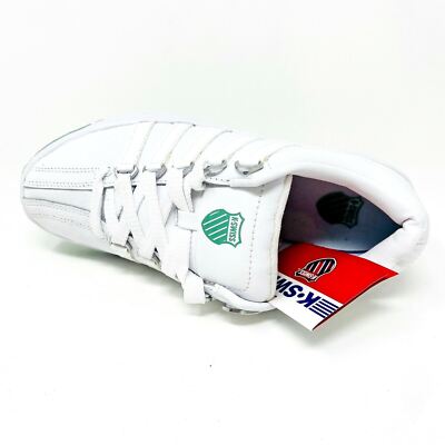 K-Swiss Classic 2000 White Teal Green Kids Size 5 Sneakers 86549