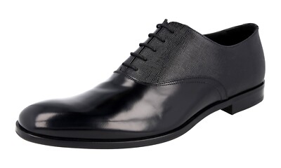 PRADA オルゴール 黒 PRADA Brushed Calfskin Metal Triangle Logo 50mm Loafers 38.5