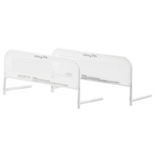 Lightweight Mesh Security Adjustable Bed Rail Double Pack with Mesh Fabric White