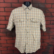 Carhartt Men's Large Plaid Short Sleeve Button-Down Shirt   Casual Workwear