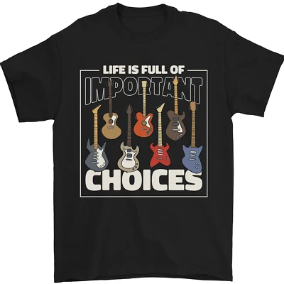 T-Shirt Pour Homme Guitariste Musique Choix Importants 100% Coton - Photo 1/4