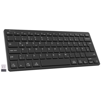 GeneralKeys Multi-Device-Akku-Funktastatur mit Bluetooth, Scissor-Tasten, QWERTZ