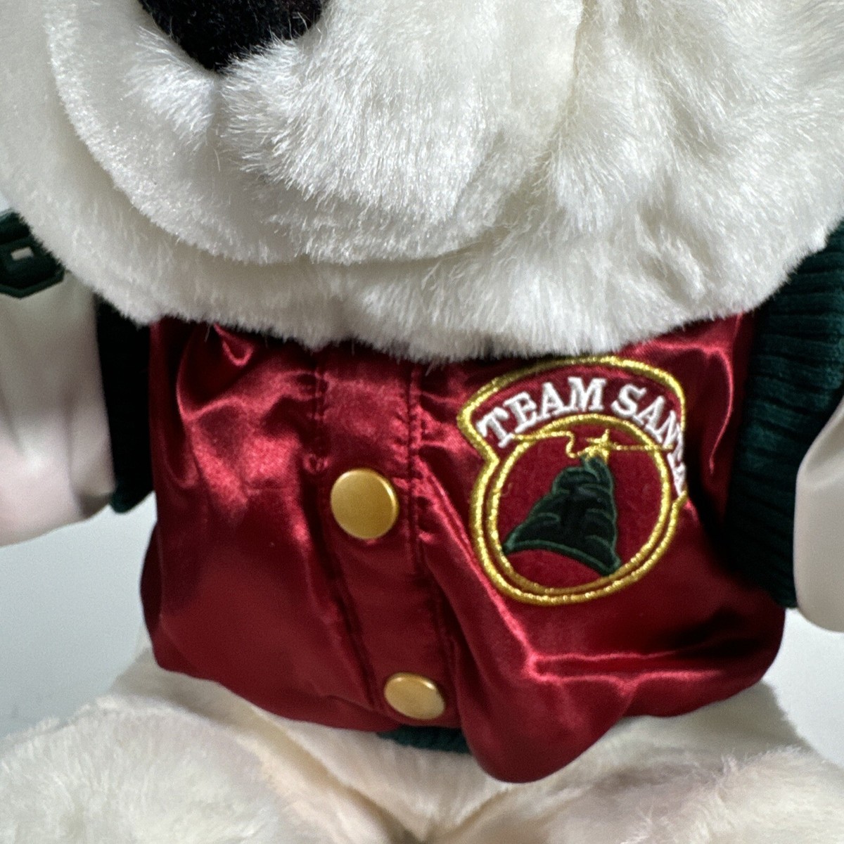 Vintage 1998 White Christmas Bear Holiday Team Santa 15
