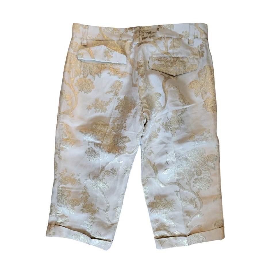 Pantalones Cortos Simonetta Niños Blancos Niñas Talla 12 Plateado Floral Marilyn Foto 3 de 4