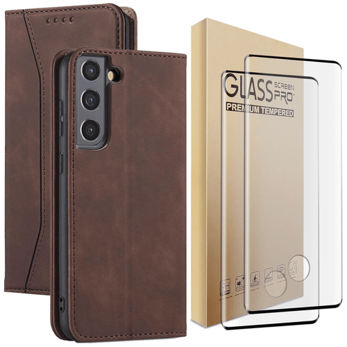 Custodia magnetica in pelle per Samsung Galaxy S22 Plus S22 5G protezione schermo - Foto 19 di 24