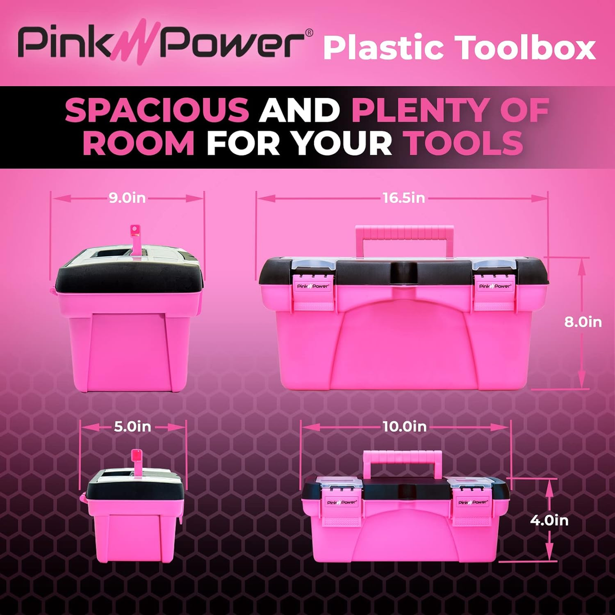 Pink Tool Box for Women - Sewing, Art & Craft Organizer Box Small