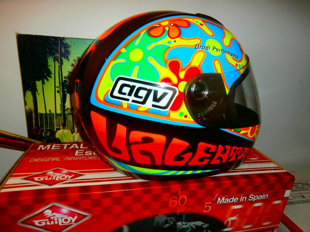 VALENTINO ROSSI LOT AGV FULL SZ L FLOWER POWER HELMET