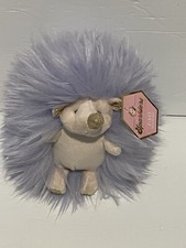 FAO SCHWARZ Sparklers Purple Gold Furry Hedgehog Plush Stuffed Animal 8" NEW
