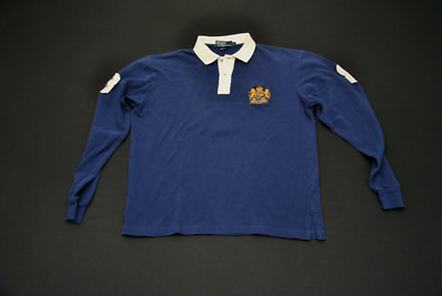 VTG Polo Sport Ralph Lauren Rugby Shirt Blue Crest Number 8