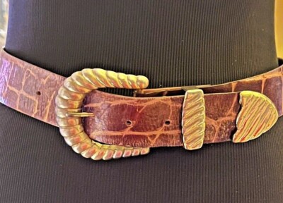 Catherine Dial Easley Brown/Tan Textured Belt Yellow Gold  display picture 3