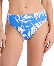 ROXY Bikini Swim Bottoms Blue White Print Juniors Size XL 48 - NWT