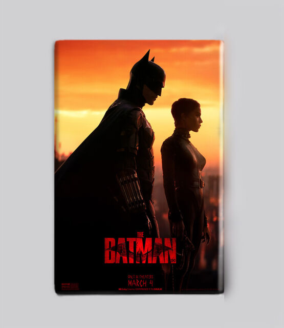 THE BATMAN (2022) / BAT & CAT - 2" x 3" MOVIE POSTER MAGNET (dc comics joker)