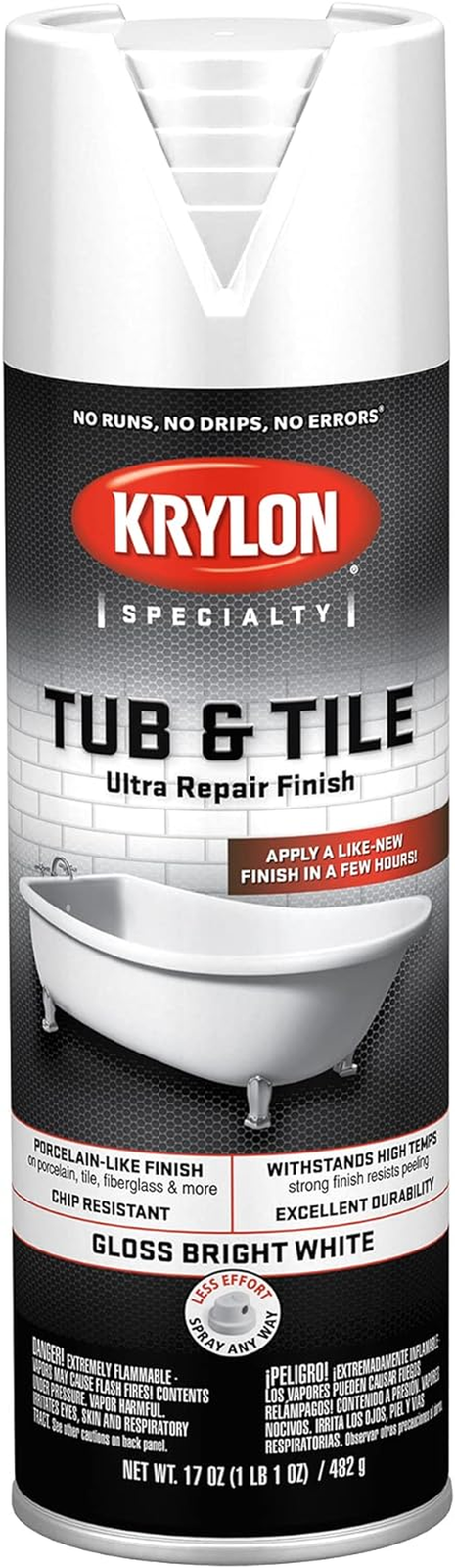 Tub Tile Ultra Repair Finish Spray Paint Aerosol Bright White 17 oz