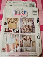 McCalls 7703 Home Dec In A Sec Window Treatments Curtains Roller Shade UNCUT