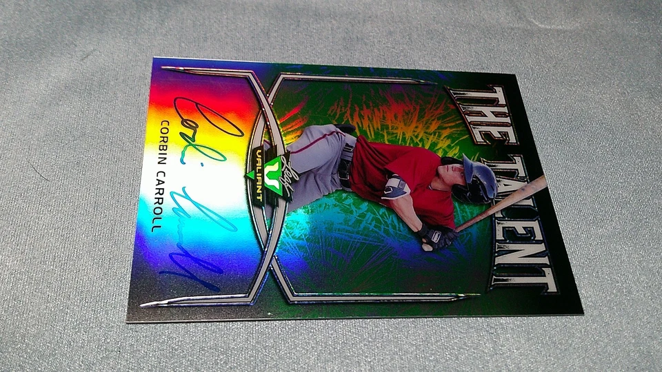 2019 Leaf Valiant - The Talent on card auto Corbin Carroll  67/99 - Image 3 of 4