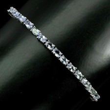Silver Bracelet Tanzanite Genuine Natural Gems Solid Sterling 6 1/2 to 8 Inch