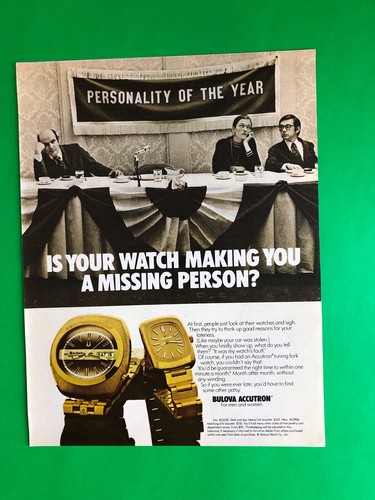 BULOVA ACCUTRON 22520 WATCH VINTAGE ORIGINAL PRINT AD ADVERTISEMENT