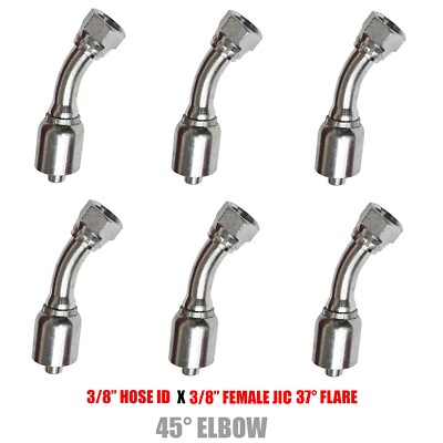 13743-06-06 Fitting 3/8'' Hose x 3/8'' Female JIC -  45° ELBOW - 6 PC