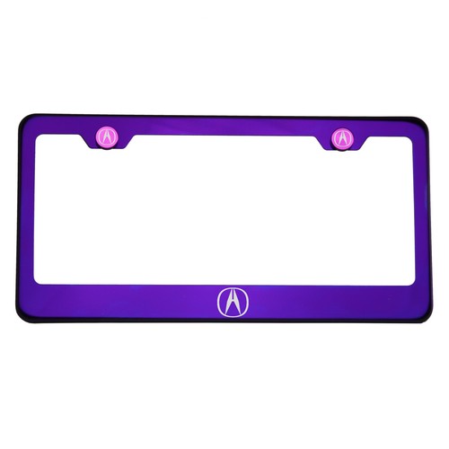 Candy Purple License Plate Frame T304 Stainless Steel Laser Engraved Acura Logo - Bild 3 von 11