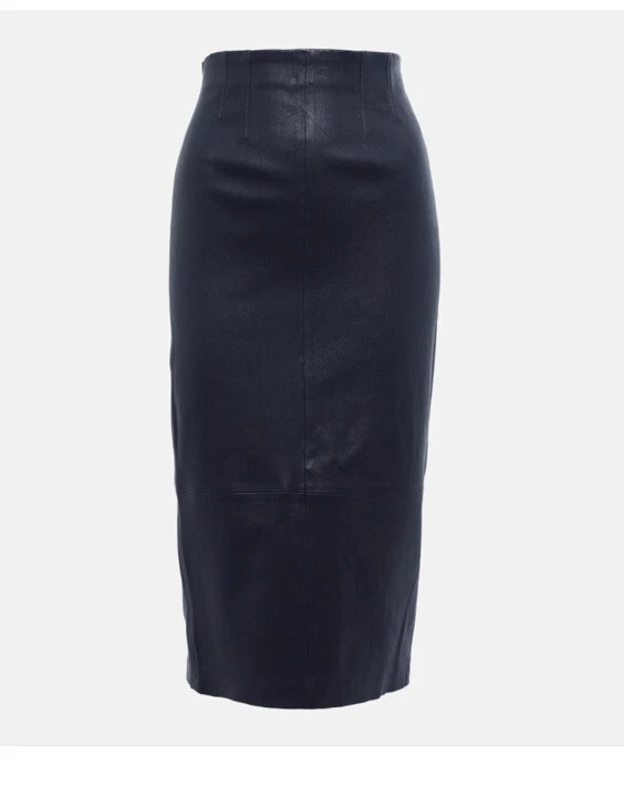 Navy clearance leather skirt