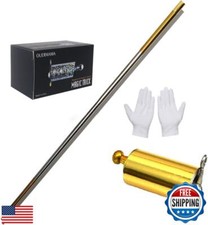 OUERMAMA Golden Silver Magic Cane Metal Appearing Cane with Video Tutorial an