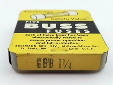 Pack of 5 Bussmann GBB1-1/4 250V Very Fast Acting 1/4" x 1-1/4" Ceramic Fuses