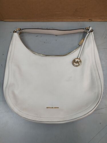 MICHAEL KORS LYDIA LARGE SHOULDER BAG WHITE PEBBL… - image 1